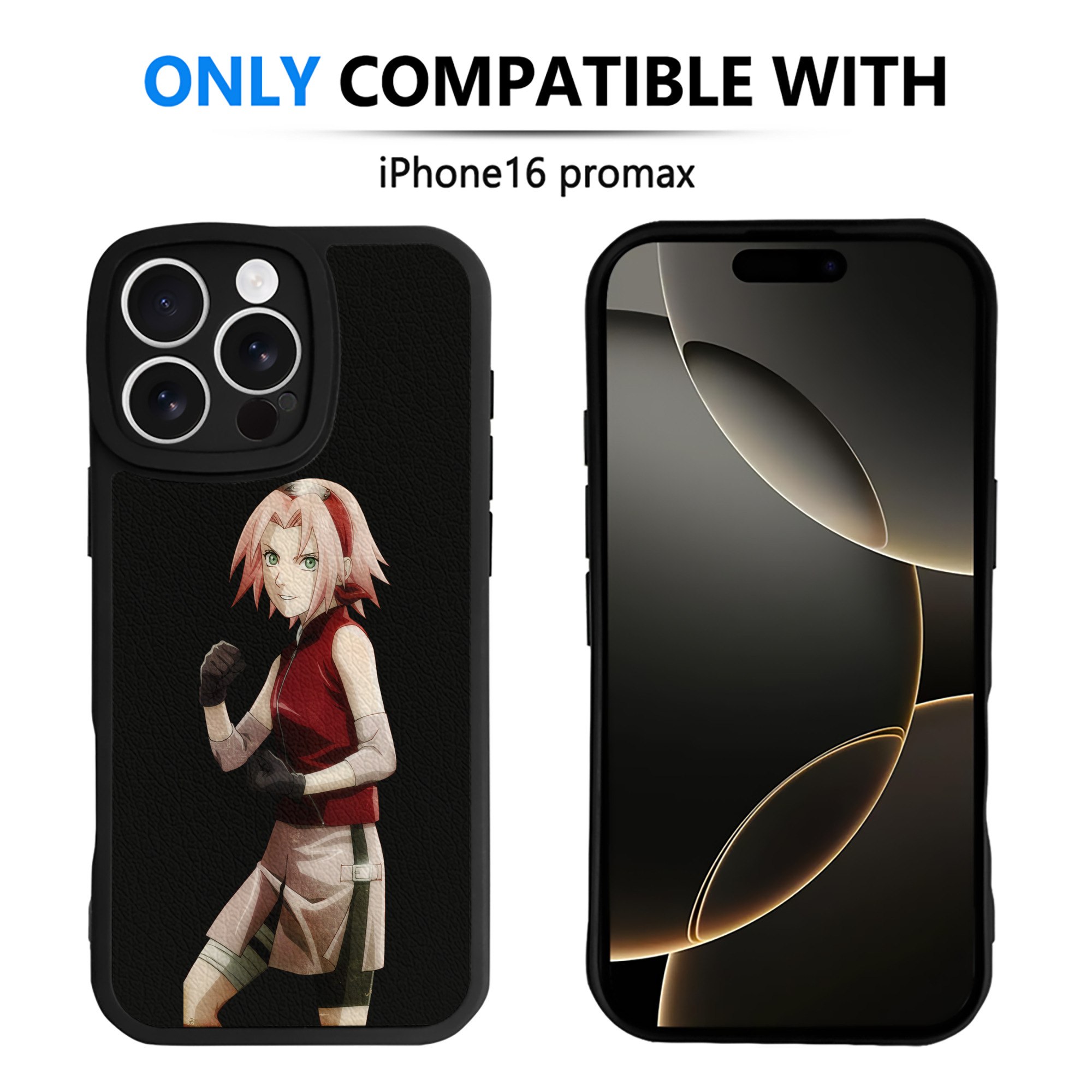 （画像用） NARUTO -ナルト- 春野サクラ Haruno Sakura 【iPhone 16シリーズ対応】シリコンスマホケース（レザー調） 材質：シリコン